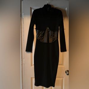 Very thick material, good quality, never worn, faux leather corset details